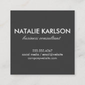 Stijlvol lettertype | Asymmetrisch (beige / grijs) Vierkante Visitekaartje (Achterkant)