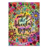 Stijlvol Leuk Bloemen Kleurrijk Avontuur Begint Qu (Voorkant)