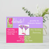 Stijlvol leuk jubileumfeest uitnodigingskaartje kaart (Staand voorkant)