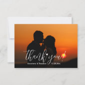 Stijlvol & Leuk Liefde Hart Bruiloft Foto Chic Scr Bedankkaart (Voorkant)