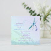 Stijlvol libel blauw Paarse Vrijgezellenfeest Kaart (Staand voorkant)