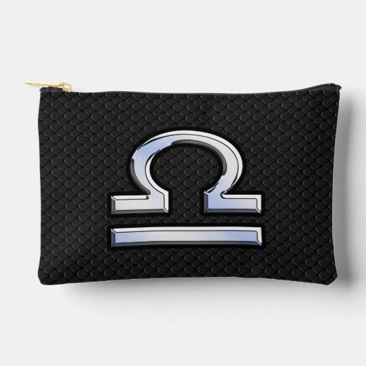 Stijlvol Libra-sterrenbeeld met zwarte slangenhuid Etui (Voorkant)