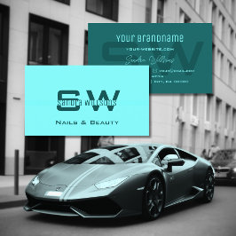 Stijlvol licht en donkerder Blauwgroen Eenvoudig m Visitekaartje