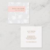 Stijlvol licht grijs handgetekend bloemmotief vierkante visitekaartje (Voorkant / Achterkant)