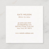 Stijlvol licht grijs handgetekend bloemmotief vierkante visitekaartje (Achterkant)