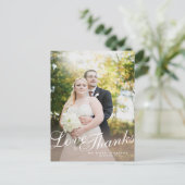 Stijlvol Licht Matig Manuscript Liefde Bedankt Bri Briefkaart (Staand voorkant)