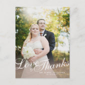 Stijlvol Licht Matig Manuscript Liefde Bedankt Bri Briefkaart (Voorkant)