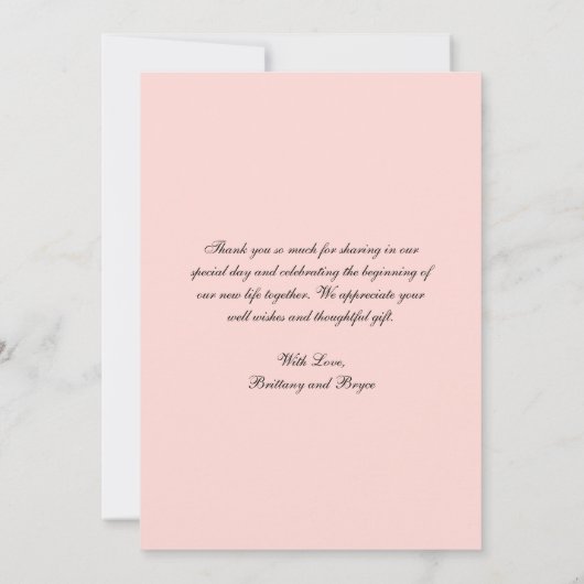 Stijlvol Licht Modern Schrift Love Thanks Plat Kaa Bedankkaart (Achterkant)