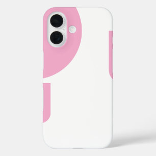 Stijlvol Licht Roze Gevormd op Solid White iPhone 16 Hoesje