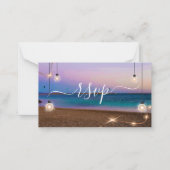 stijlvol licht strandstrandend tropisch rsvp - huw notitiekaartje (Voorkant)