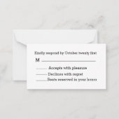 stijlvol licht strandstrandend tropisch rsvp - huw notitiekaartje (Achterkant)