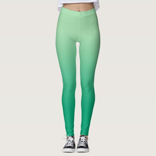Stijlvol licht tot donkergroen verloop leggings (Voorkant)