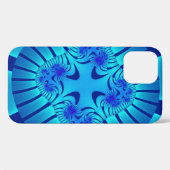 Stijlvol lichtblauw fractal Case-Mate iPhone case (Achterkant (horizontaal))