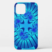 Stijlvol lichtblauw fractal Case-Mate iPhone case (Achterkant)