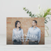 Stijlvol lichtblauw huwelijk sparen de Datum foto Save The Date (Staand voorkant)