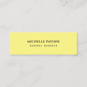 Stijlvol lichtgeel eenvoudig effen professioneel mini visitekaartje