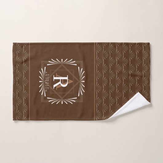 Stijlvol Lijst bruin monogram Bad Handdoek (Handdoek)