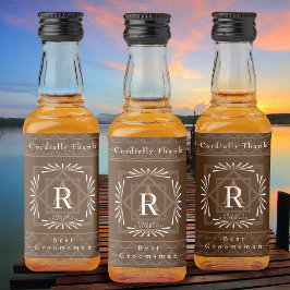 Stijlvol Lijst bruin monogram Likeurfles Etiket