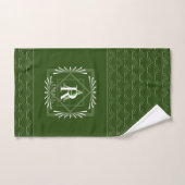 Stijlvol Lijst Groen Monogram Bad Handdoek (Handdoek)