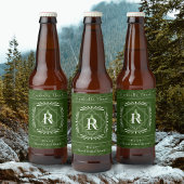 Stijlvol Lijst Groen Monogram Bier Etiket