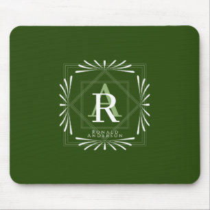 Stijlvol Lijst Groen Monogram Muismat