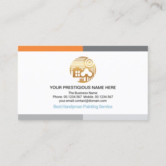 Stijlvol Lijst handyman Rollerverf penseel Visitekaartje (Achterkant)