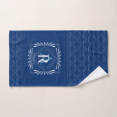 Stijlvol Lijst Navy Monogram Bad Handdoek (Handdoek)
