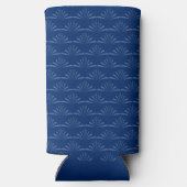 Stijlvol Lijst Navy Monogram Seltzer Blikjeskoeler (Achterkant)