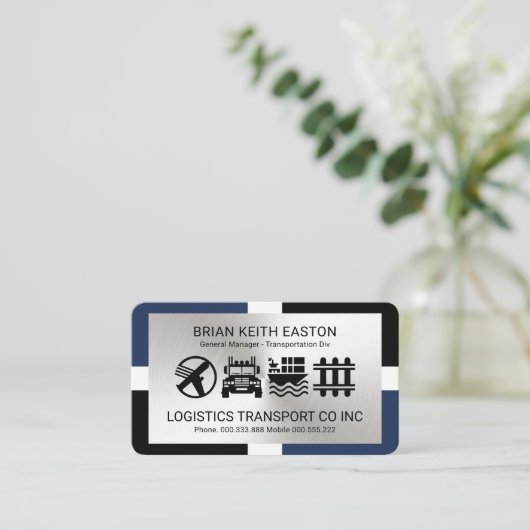 Stijlvol Lijst Silver Layer Transport Visitekaartje (Staand voorkant)