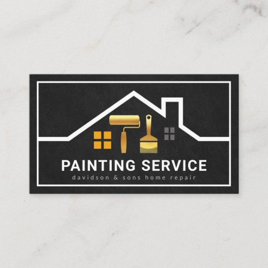 Stijlvol Lijst voor dakbedekking met goudpenseel Visitekaartje (Voorkant)