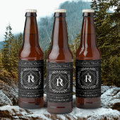 Stijlvol Lijst zwart monogram Bier Etiket