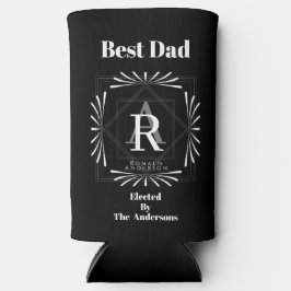 Stijlvol Lijst zwart monogram Seltzer Blikjeskoeler