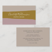 Stijlvol Lila en Goud Chic Elegant Monogram Visitekaartje (Voorkant / Achterkant)