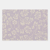 Stijlvol Lila Floral Pattern Modern Farmhouse Inpakpapier Vel (Voorkant 3)