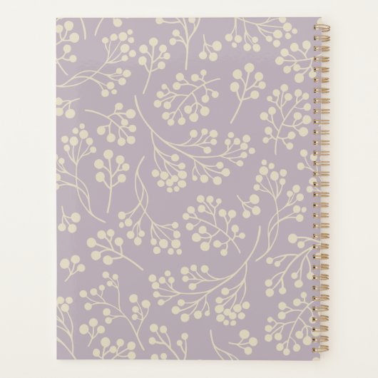 Stijlvol Lila Floral Pattern Modern Speciaal Planner (Achterkant)