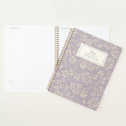 Stijlvol Lila Floral Pattern Modern Speciaal Planner (Display)