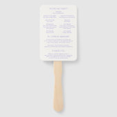 Stijlvol Lila modern huwelijksprogramma Handwaaier (Achterkant)