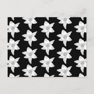 Stijlvol Lily Pattern in Black and White. Briefkaart
