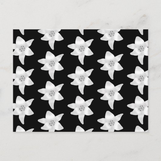 Stijlvol Lily Pattern in Black and White. Briefkaart (Voorkant)