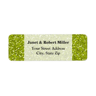 Stijlvol Lime Green Glitter Etiket