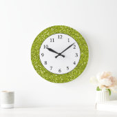 Stijlvol Lime Green Glitter Grote Klok (Huis)
