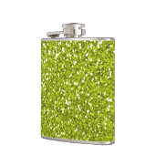 Stijlvol Lime Green Glitter Heupfles (Links)