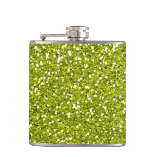 Stijlvol Lime Green Glitter Heupfles
