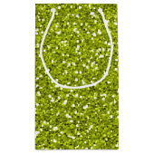 Stijlvol Lime Green Glitter Klein Cadeauzakje (Achterkant)