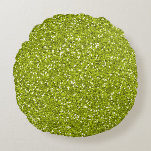 Stijlvol Lime Green Glitter Rond Kussen