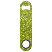 Stijlvol Lime Green Glitter Speed Flessenopener (Achterkant)