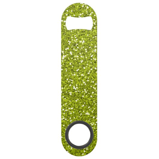 Stijlvol Lime Green Glitter Speed Flessenopener (Voorkant)