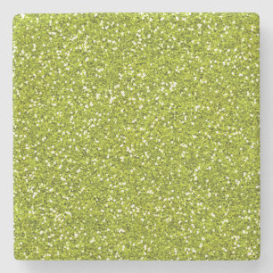 Stijlvol Lime Green Glitter Stenen Onderzetter