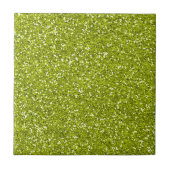 Stijlvol Lime Green Glitter Tegeltje (Voorkant)