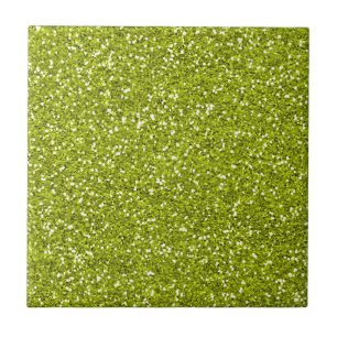 Stijlvol Lime Green Glitter Tegeltje